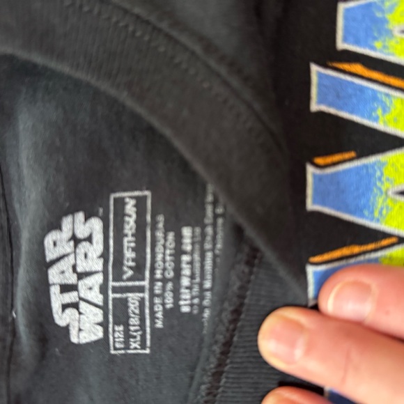 Genuine Star Wars Merch YODA Black Kids Shirt XL 18-20 Long Sleeve - Picture 4 of 6